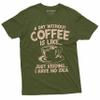 Funny Coffee Caffeine T-Shirt a Day Without Coffee is Like just Kidding Womens Mens Tee (Medium Grey) view 4