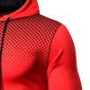 Men's Full Zip Cardigan Hoodies Long Sleeve Fleece Sports Hoodie Lightweight Hooded Sweatshirts with Pockets (Red,3X-Large) view 3