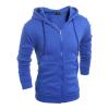 Maiyifu-GJ Men's Long Sleeve Full Zip Hoodie Casual Lightweight Cotton Hooded Sweatshirt Loose Fit Hoodies With Kanga Pocket (Blue,Medium) view 1