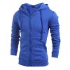 Maiyifu-GJ Men's Long Sleeve Full Zip Hoodie Casual Lightweight Cotton Hooded Sweatshirt Loose Fit Hoodies With Kanga Pocket (Blue,Medium) view 2