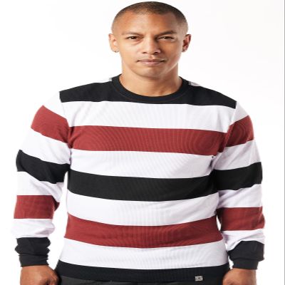 Stacy Adams MenS Long Sleeve Fashion Thermal Pullover, REG Cut Specs (3XL, Black Stripe)