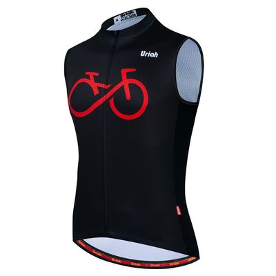 Uriah Men's Cycling Vest Reflective with Rear Zippered Bag Black Bike Size XXL