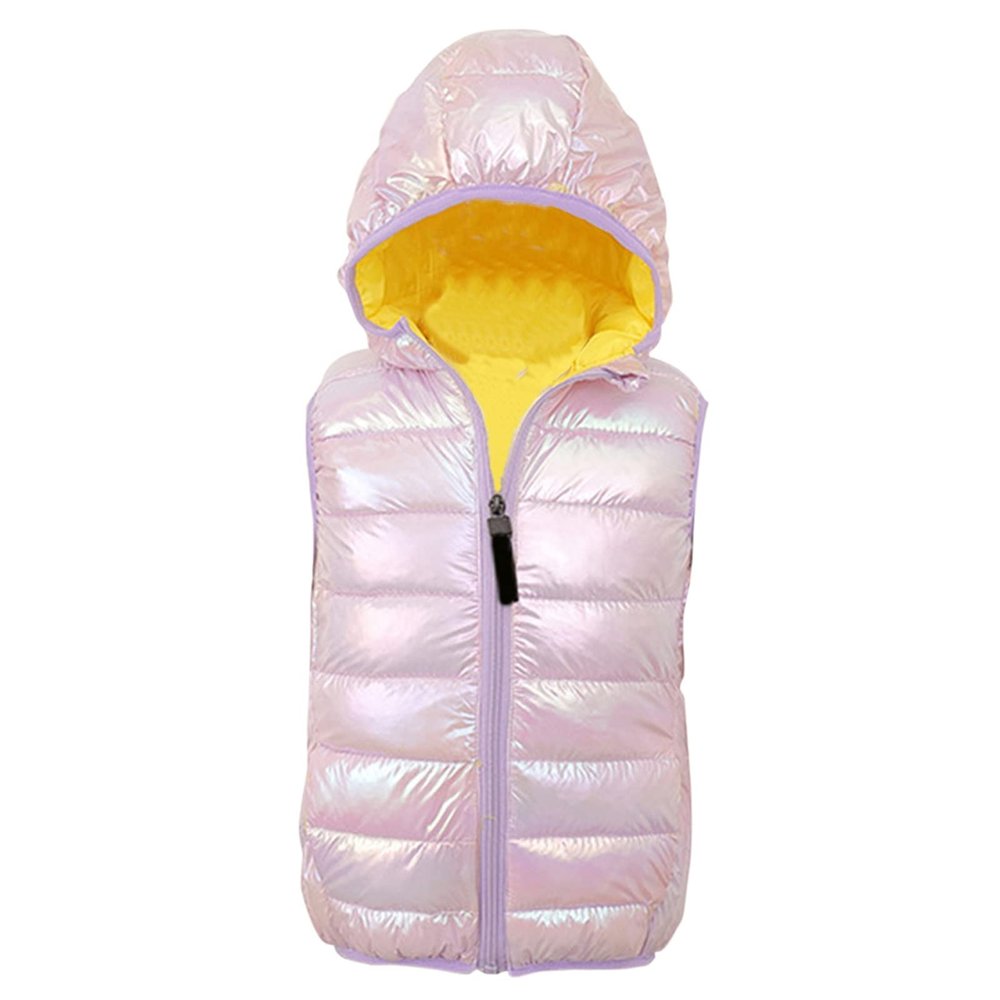 Toddler Baby Boys Girls Sleeveless Jacket Vest Winter Solid Down Coats Ears Hooded Outer Outwear (Purple#16, 5-6 T)