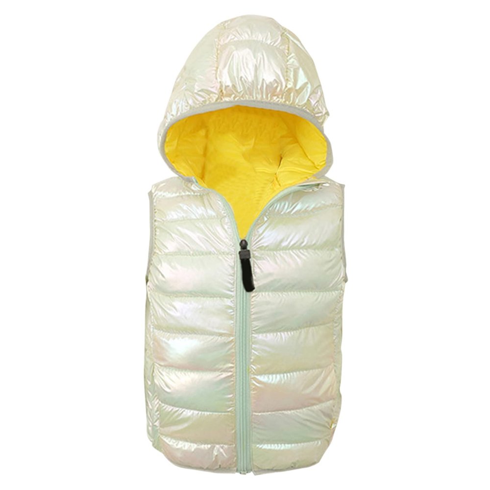 Toddler Baby Boys Girls Sleeveless Jacket Vest Winter Solid Down Coats Ears Hooded Outer Outwear (Green#14, 4-5 T)