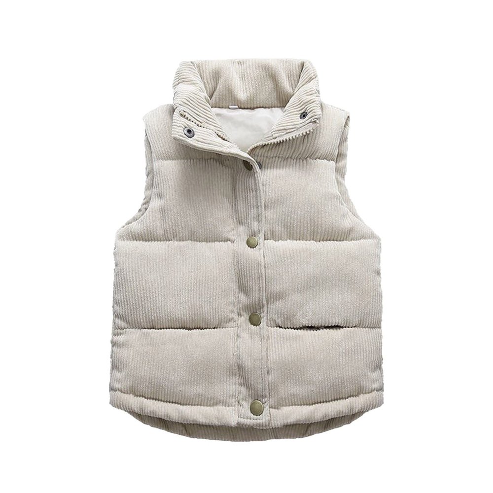 Toddler Baby Boys Girls Sleeveless Jacket Vest Winter Solid Down Coats Ears Hooded Outer Outwear (Beige#04, 2-3 T)