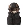 Toddler Baby Boys Girls Sleeveless Jacket Vest Winter Solid Down Coats Ears Hooded Outer Outwear (Black#09, 5-6 T) view 1