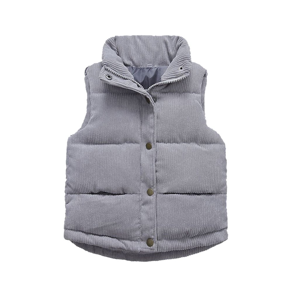 Toddler Baby Boys Girls Sleeveless Jacket Vest Winter Solid Down Coats Ears Hooded Outer Outwear (Grey#05, 12-18 Months)