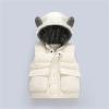 Toddler Baby Boys Girls Sleeveless Jacket Vest Winter Solid Down Coats Ears Hooded Outer Outwear (White#11, 5-6 T) view 3