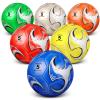 Deekin 6 Pcs Deflated Soccer Ball with Pump Official Outside Sport Soccer Machine Stitched Ball for Indoor Sport Training Practice Birthday Gift for Child Adult(Size 5) view 1