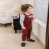 Baby Boys Gentleman Formal Suit Set with Vest, Pant, Shirt, and Bow Tie, Weding 4Pcs Outfit view 4