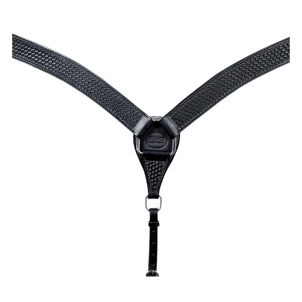 HILASON Western Horse Breast Collar Genuine American Leather Basket Weave Black | for Horses