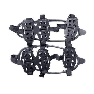 Shoe Boot Cleats Snow Ice Traction Shoe 24-Tooth Snow Anti-Slip Crampons Black L Size Shoe Cover 1 Pair, Snow Ice Traction Shoe, Ice Spikes Grips, Snow Walker Traction Device, 24-Tooth Crampons