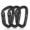 BEIFENG Auto Locking Carabiner 25KN Professional Rock Climbing Carabiner Obtained UIAA Certification Heavy Duty Carabiners Suitable for Rock Climbing, Camping,Rappelling,Rescue All Black Carabiner view 1