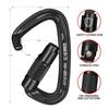 BEIFENG Auto Locking Carabiner 25KN Professional Rock Climbing Carabiner Obtained UIAA Certification Heavy Duty Carabiners Suitable for Rock Climbing, Camping,Rappelling,Rescue All Black Carabiner view 2