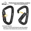 BEIFENG Auto Locking Carabiner 25KN Professional Rock Climbing Carabiner Obtained UIAA Certification Heavy Duty Carabiners Suitable for Rock Climbing, Camping,Rappelling,Rescue All Black Carabiner view 3