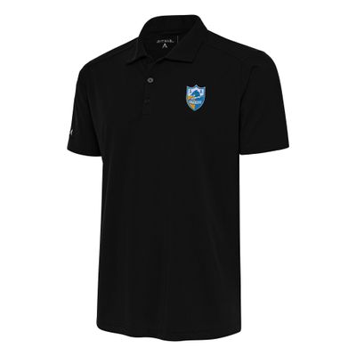 Antigua Men's Black Los Angeles Chargers Team Logo Throwback Tribute Polo