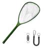 Aventik Fly Floating Fishing Net Carbon Fiber Landing Net Clear Rubber Ghost Net Catch & Release with Magnetic Release(Long Handle Green with Magnetic Release) view 1