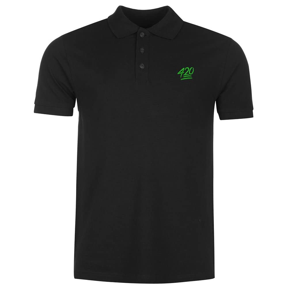 L8502-LXYB Polo Shirts for Men 420 Embroidered Short Sleeve Mens Polo Shirts (Black,XL,X-Large)
