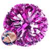 Hot Pink and Silver Metal Cheerleading Pom Poms with Baton Handle 2 Pack for Team Spirit Sports Dance Cheering view 1