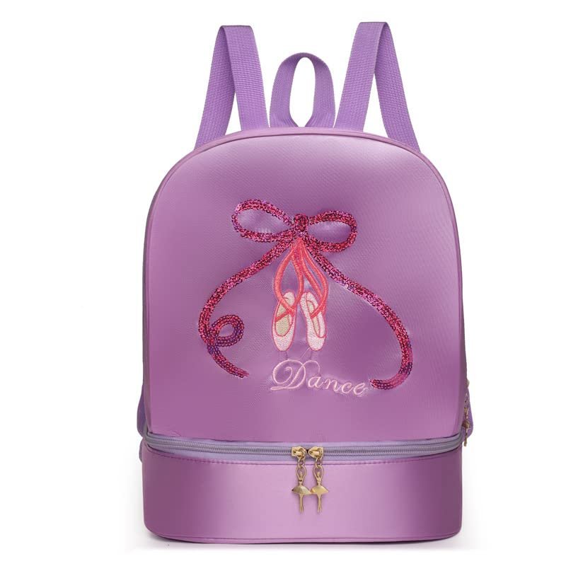 Yitengteng Ballet Dance Backpack with Separate Shoe Compartment,Little Girls Ballerina Bag Embroidery Dance Toddler Bag for Gymnastics Latin Dance Yoga Tap Dance Jazz Storage Bag