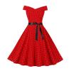 50s 60s Vintage Cocktail Tea Party Dress for Women Floral Spring Rockabilly Dress High Waist A-line Skater Dresses view 2
