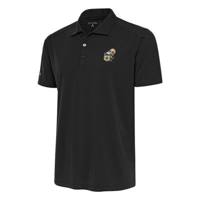 Antigua Men's Charcoal New Orleans Saints Team Logo Throwback Tribute Polo