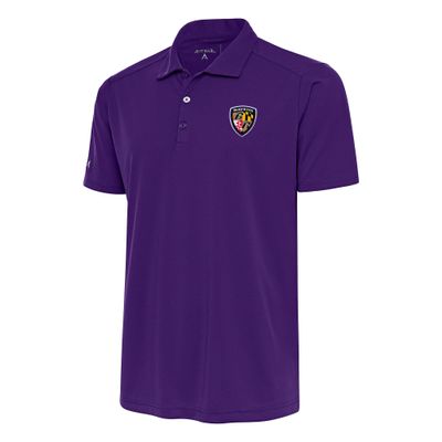 Antigua Men's Purple Baltimore Ravens Team Logo Throwback Tribute Polo