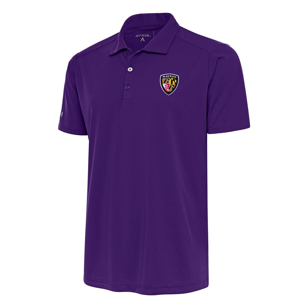 Antigua Men's Purple Baltimore Ravens Team Logo Throwback Tribute Polo