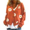 Womens Knit Loose Cardigan Open Front Button Down Casual Knit Sweaters Fall Loose V Neck Crop Bolero view 1