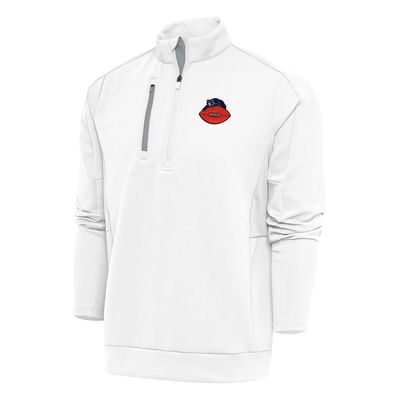 Antigua Men's White Chicago Bears Team Logo Throwback Generation Quarter-Zip Pullover Top