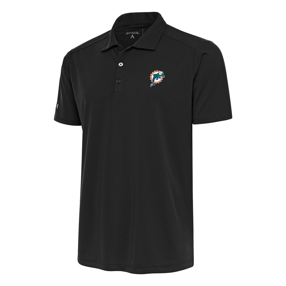 Antigua Men's Charcoal Miami Dolphins Team Logo Throwback Tribute Polo