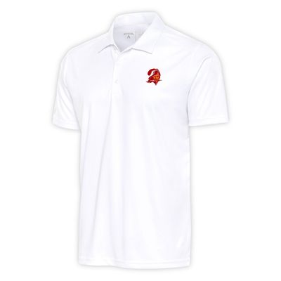 Antigua Men's White Tampa Bay Buccaneers Team Logo Throwback Tribute Polo