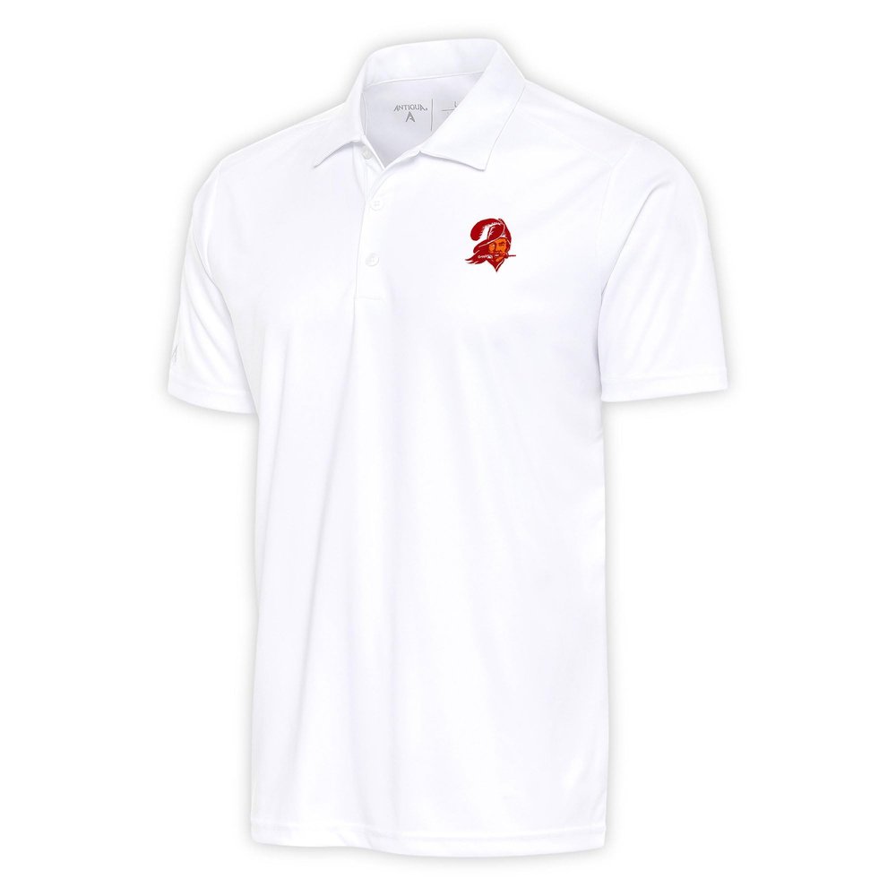 Antigua Men's White Tampa Bay Buccaneers Team Logo Throwback Tribute Polo