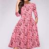 50s 60s Vintage Cocktail Tea Party Dress for Women Floral Spring Rockabilly Dress High Waist A-line Skater Dresses view 3