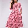 50s 60s Vintage Cocktail Tea Party Dress for Women Floral Spring Rockabilly Dress High Waist A-line Skater Dresses view 4