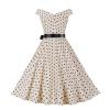 50s 60s Vintage Cocktail Tea Party Dress for Women Floral Spring Rockabilly Dress High Waist A-line Skater Dresses view 2