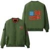 Bacon USA Flag Men's Flight Jacket Warm Winter Coats Zip Outwear with Pockets view 2