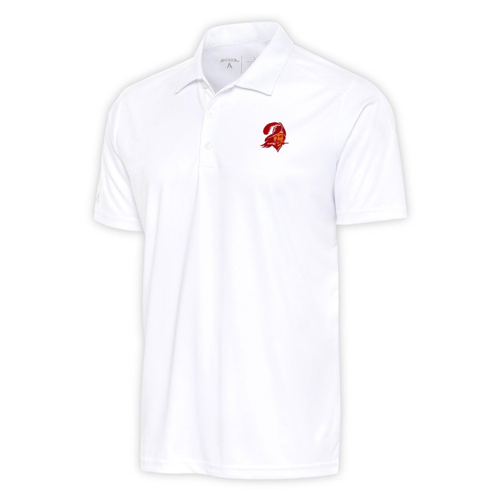 Antigua Men's White Tampa Bay Buccaneers Team Logo Throwback Tribute Polo