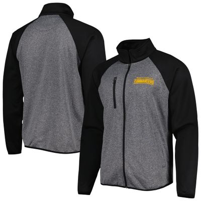 MSX by Michael Strahan Men's Gray/Black Washington Commanders Runners Raglan Full-Zip Track Jacket