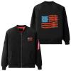 Bacon USA Flag Men's Flight Jacket Warm Winter Coats Zip Outwear with Pockets view 2