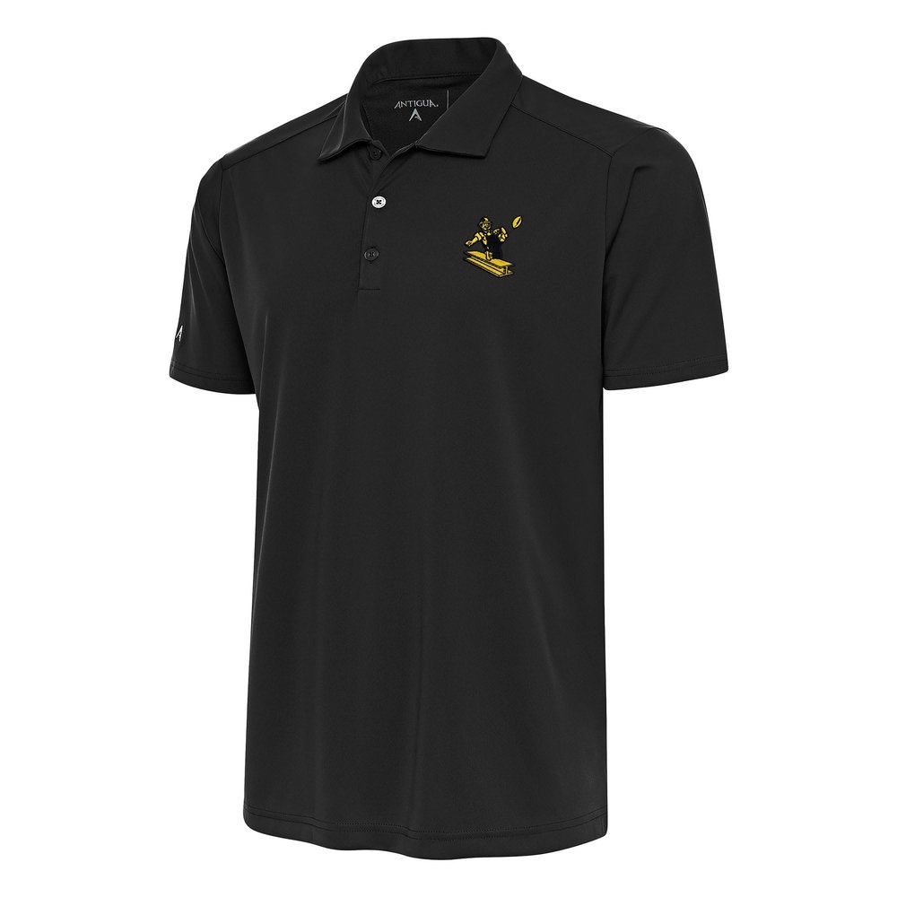 Antigua Men's Charcoal Pittsburgh Steelers Team Logo Throwback Tribute Polo