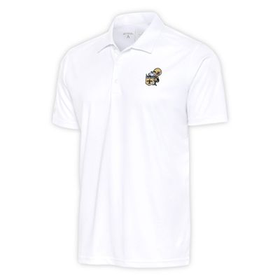 Antigua Men's White New Orleans Saints Team Logo Throwback Tribute Polo