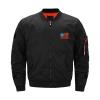 Bacon USA Flag Men's Flight Jacket Warm Winter Coats Zip Outwear with Pockets view 1