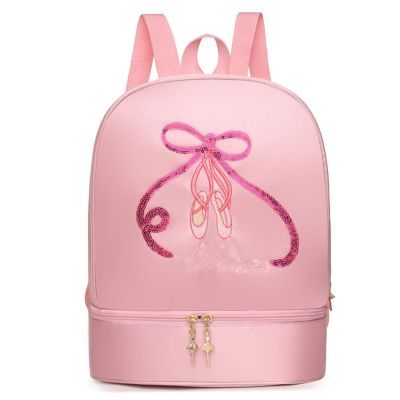 Yitengteng Ballet Dance Backpack with Separate Shoe Compartment,Little Girls Ballerina Bag Embroidery Dance Toddler Bag Storage Bag
