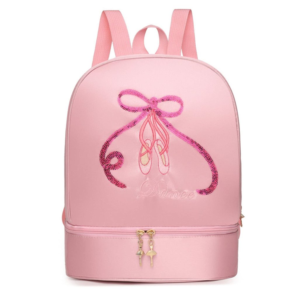 Yitengteng Ballet Dance Backpack with Separate Shoe Compartment,Little Girls Ballerina Bag Embroidery Dance Toddler Bag Storage Bag