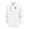 Antigua Men's White Green Bay Packers Team Logo Throwback Generation Quarter-Zip Pullover Top view 1