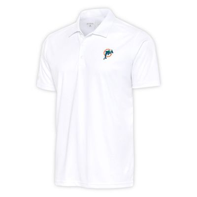 Antigua Men's White Miami Dolphins Team Logo Throwback Tribute Polo
