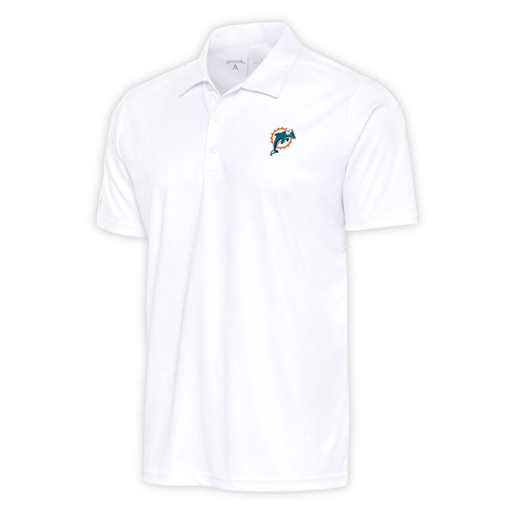 Antigua Men's White Miami Dolphins Team Logo Throwback Tribute Polo