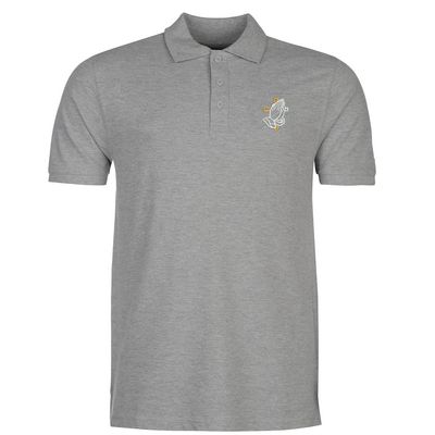 Polo Shirts for Men Praying Hands with Cross Embroidered Short Sleeve Mens Polo Shirts (Grey,XL,X-Large)