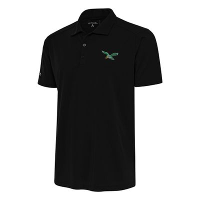 Antigua Men's Black Philadelphia Eagles Team Logo Throwback Tribute Polo